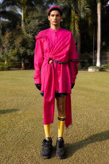 Saim Cutout Saree Draped Shirt 