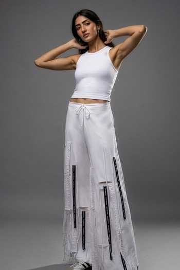 Saim Cut Outt Fringed Trouser 