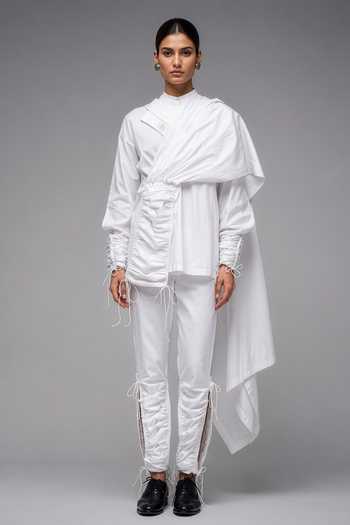 Saim Pocket Saree Draped Shirt 