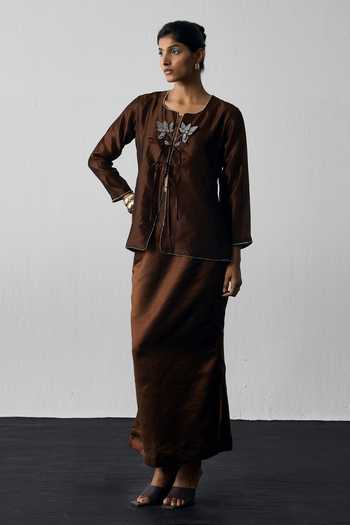 Notsosure Hand Embroidered Top & Skirt Set