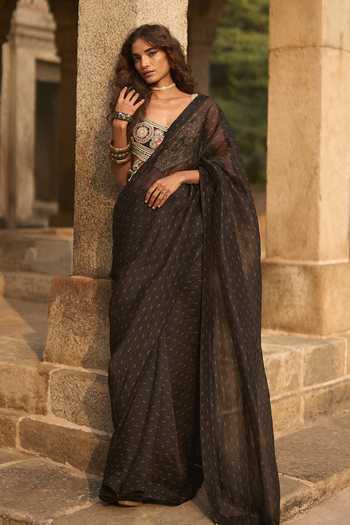 Bhumika Sharma Rose Print Saree With Bustier 