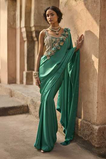 Bhumika Sharma Hana Border Embroidered Saree With Corset 