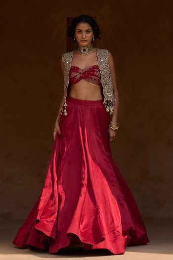Bhumika Sharma Lora Embroidered Short Jacket Skirt Set 