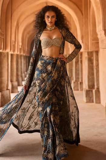 Bhumika Sharma Maya Printed Saree & Jacket Set 
