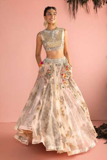 Bhumika Sharma Farya Embroidered Blouse Skirt Set 