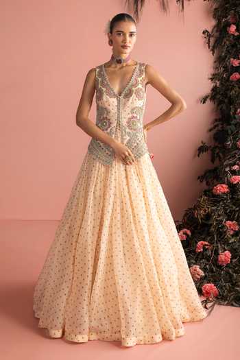 Bhumika Sharma Raisa Floral Embroidered Jacket & Skirt Set 