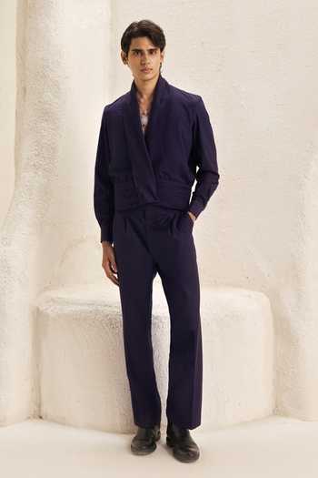 Nirmooha Valeur Draped Suiting Shirt & Pant Set 