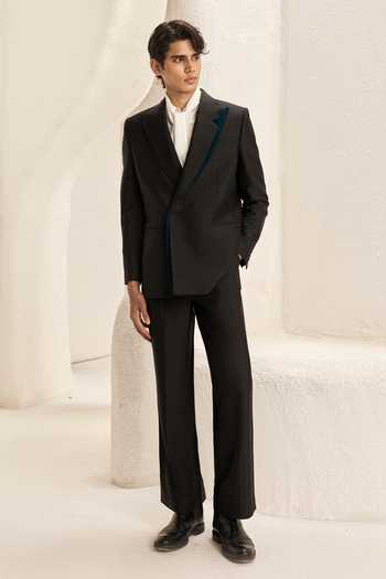 Nirmooha Mansard Contrast Trim Blazer & Trouser Set 