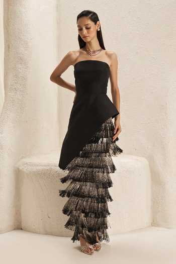 Nirmooha Cascade Corset & Ombre Fringe Skirt Set 