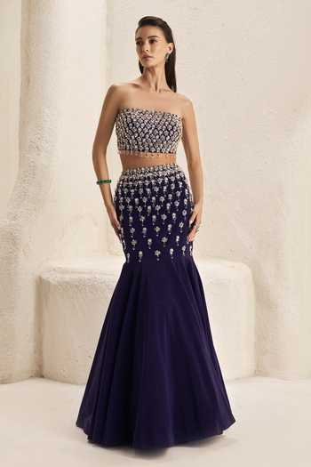 Nirmooha Vesper Embellished Top & Mermaid Skirt Set 