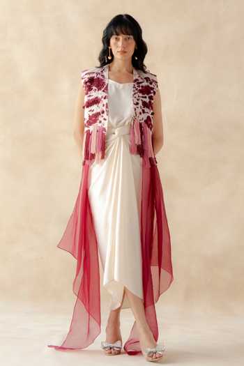 Richa Khemka Orchida Dress With Boxy Jacket 