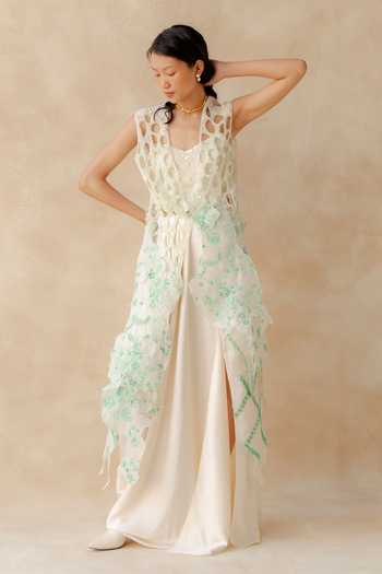 Richa Khemka Willow Cutwork Overlay Skirt Set 
