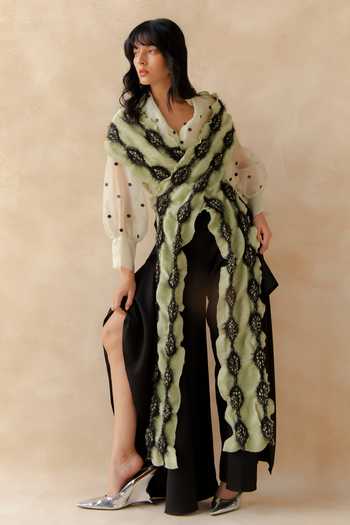 Richa Khemka Matchi Organza Top And Flap Pant Set 
