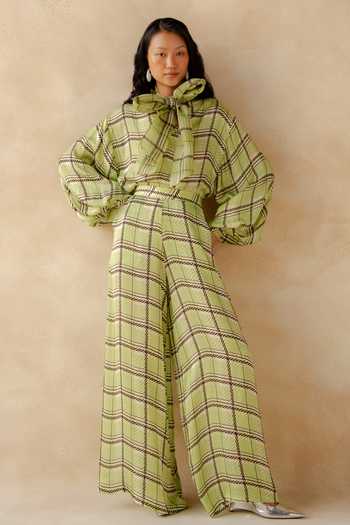 Richa Khemka Plaidora Tie Up Top Pant Set 