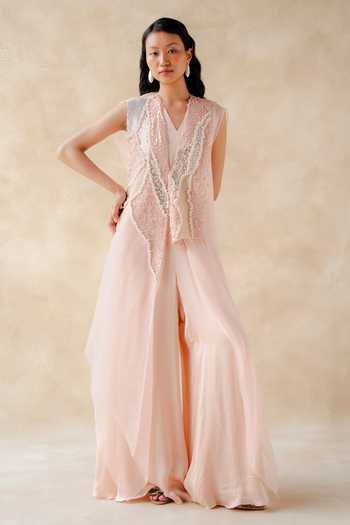 Richa Khemka Roselle Overlay With Jumpsuit 
