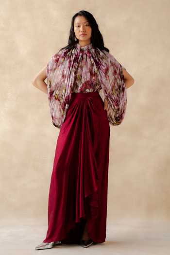 Richa Khemka Rubel Draped Skirt Set 