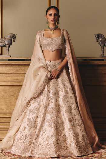 Matsya The Royal Ekru Saga Lehenga Set 