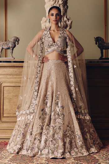 Matsya The Amazonica Tissue Embroidered Lehenga Set 