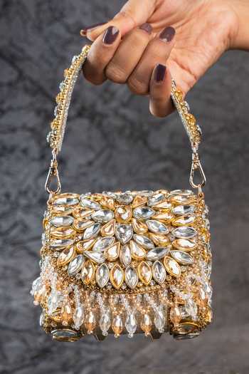 Nayaab By Sonia Diamond Cube Dual Colored Mini Clutch 