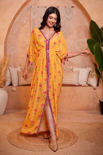 Sajeda A Lehry Saba Floral Print Kaftan 