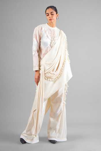 Saim Tassel Draped Top & Pant Set 