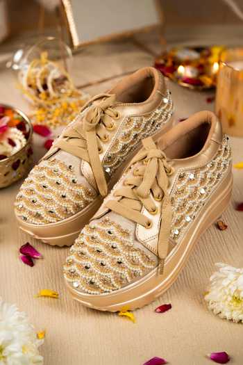 House of Vian Celeste Embroidered Sneakers