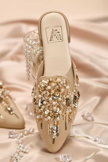 House of Vian Athena Pearl Embellished Mules