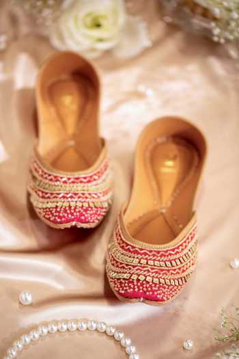 House of Vian Sahiba Pink Juttis 
