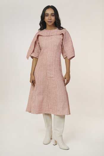 9899 Draped Tweed Dress 