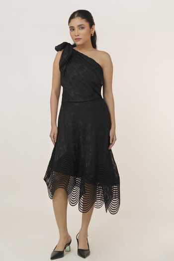 9899 One Shoulder Lace Dress 
