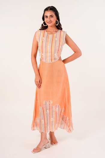 9899 Sunlit Stripes Midi Dress 