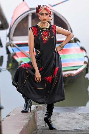The Dramebaaz CO Petal Illusion Adjustable Dress 