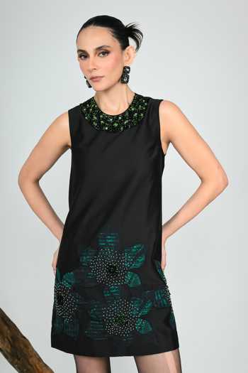 The Dramebaaz CO Moonflower Mini Silk Dress 