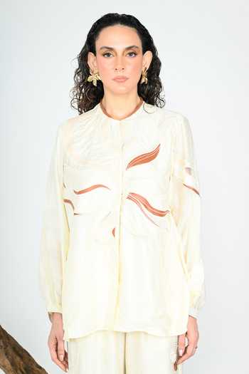 The Dramebaaz CO Terracotta Silk Shirt 
