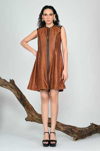 The Dramebaaz CO Caramel Sculpted Dress 