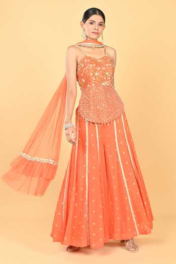 Keith Gomes Sequin Embroidered Top & Palazzo Set