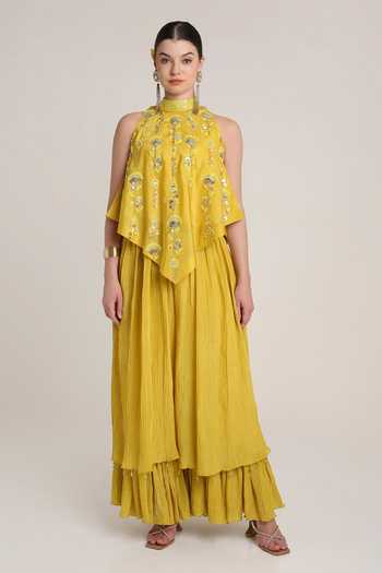 Keith Gomes Embroidered Floral Tunic and Palazzo Set 