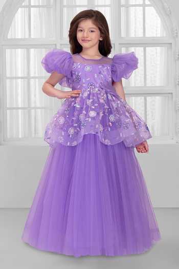 Mini Stitch Net Embroidered Gown 