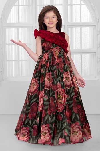 Mini Stitch Floral Print Gown 