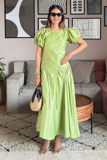 9899 Pleated Midi Dress 