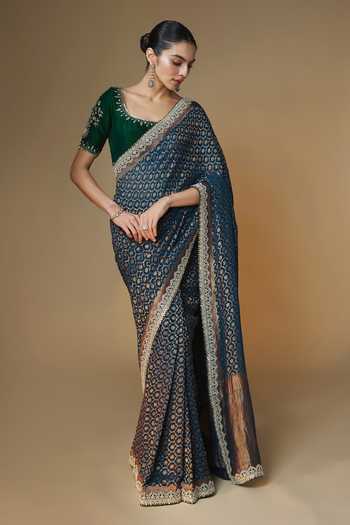 Renee label Woven Saree With Embroidered Blouse 