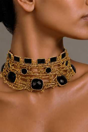 House Of Tuhina Viya Embellished Choker Necklace