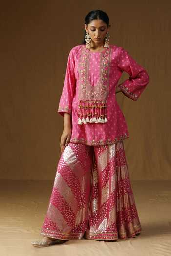 Arpita Sulakshana Rasika Gulabi Embroidered Sharara Set