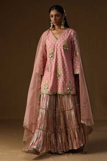 Arpita Sulakshana Gulaal Embroidered Kurta Sharara Set