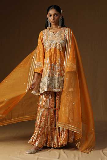 Arpita Sulakshana Rasika Kesari Embroidered Sharara Set 