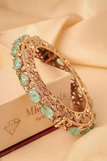 MRJEWELS Emerald Eclat Embellished Kada 