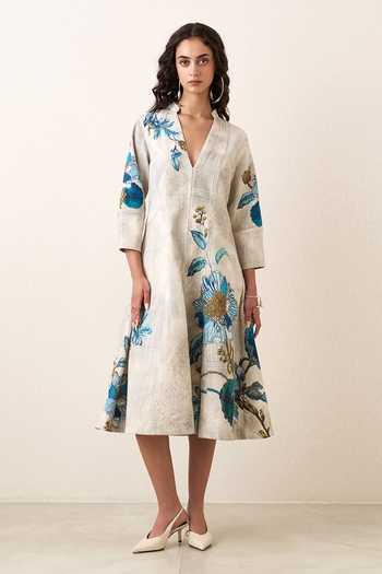 Ranna Gill Orli Panelled Midi Dress 