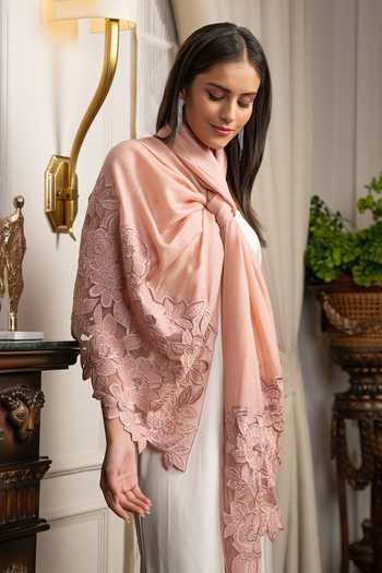 Mauli Cashmere Peony Dream Embroidered Stole 