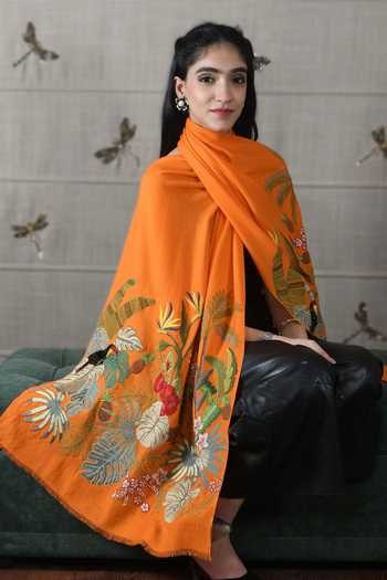 Mauli Cashmere A Toucans Day Embroidered Stole 