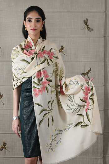 Mauli Cashmere The Spring Awakening Embroidered Stole 